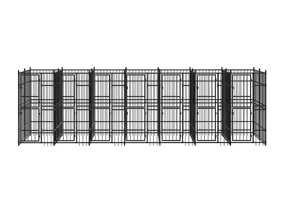 Jaula para perrera exterior animal pac para perros acero 12,9 m² negro 02_0041786