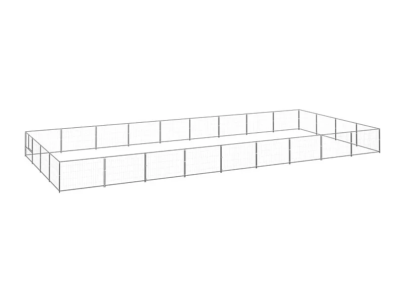 Chenil extérieur cage enclos argenté 900 x 400 x 70 cm 02_0000272