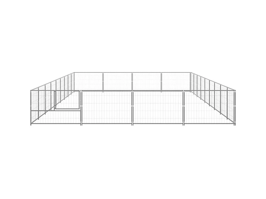 Chenil extérieur cage enclos argenté 900 x 400 x 70 cm 02_0000272