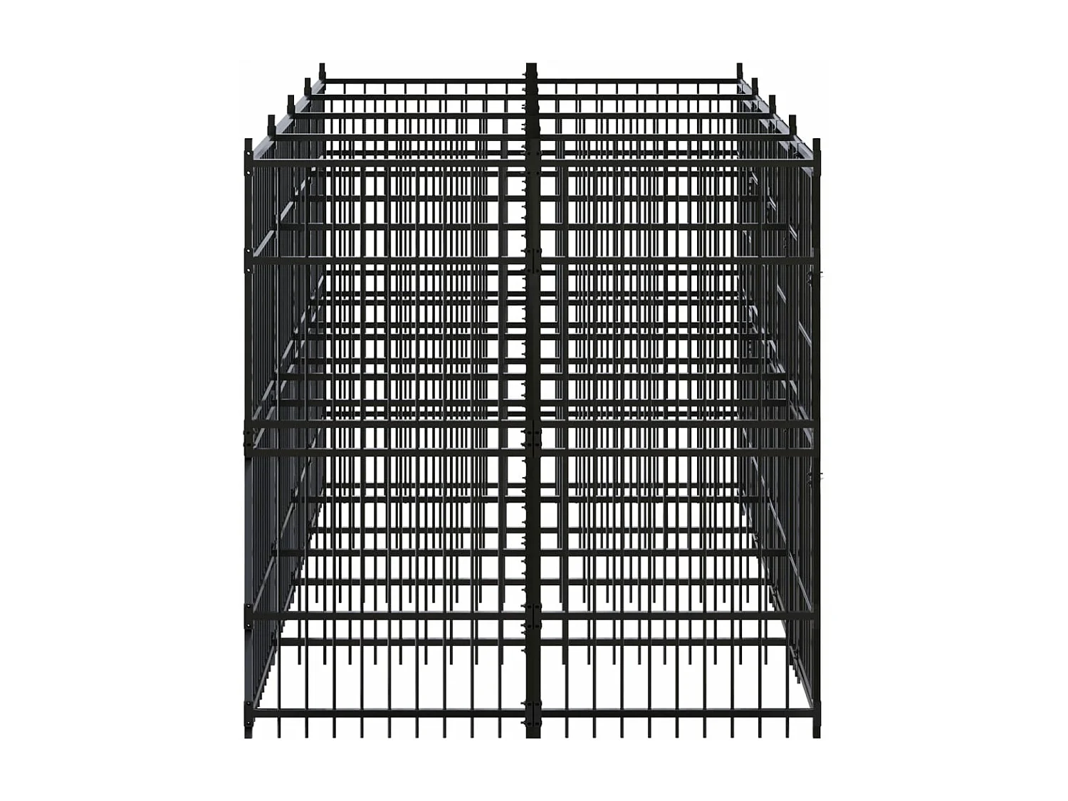 Gabbia per cuccia recinto per animali da esterno per cani in acciaio 7,37 m² nero 02_0041875