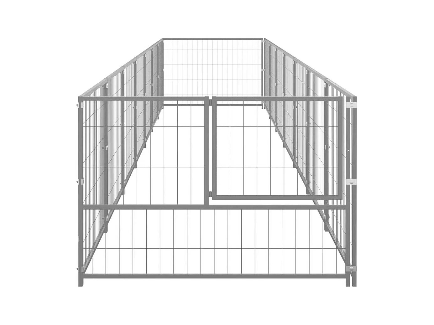 Chenil extérieur cage enclos argenté 700 x 100 x 70 cm 02_0000297