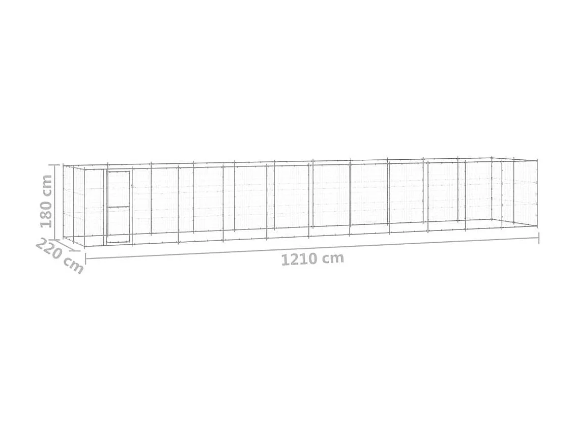 Jaula para perrera exterior parque para animales exterior para perros acero galvanizado 26,62 m² 02_0000418