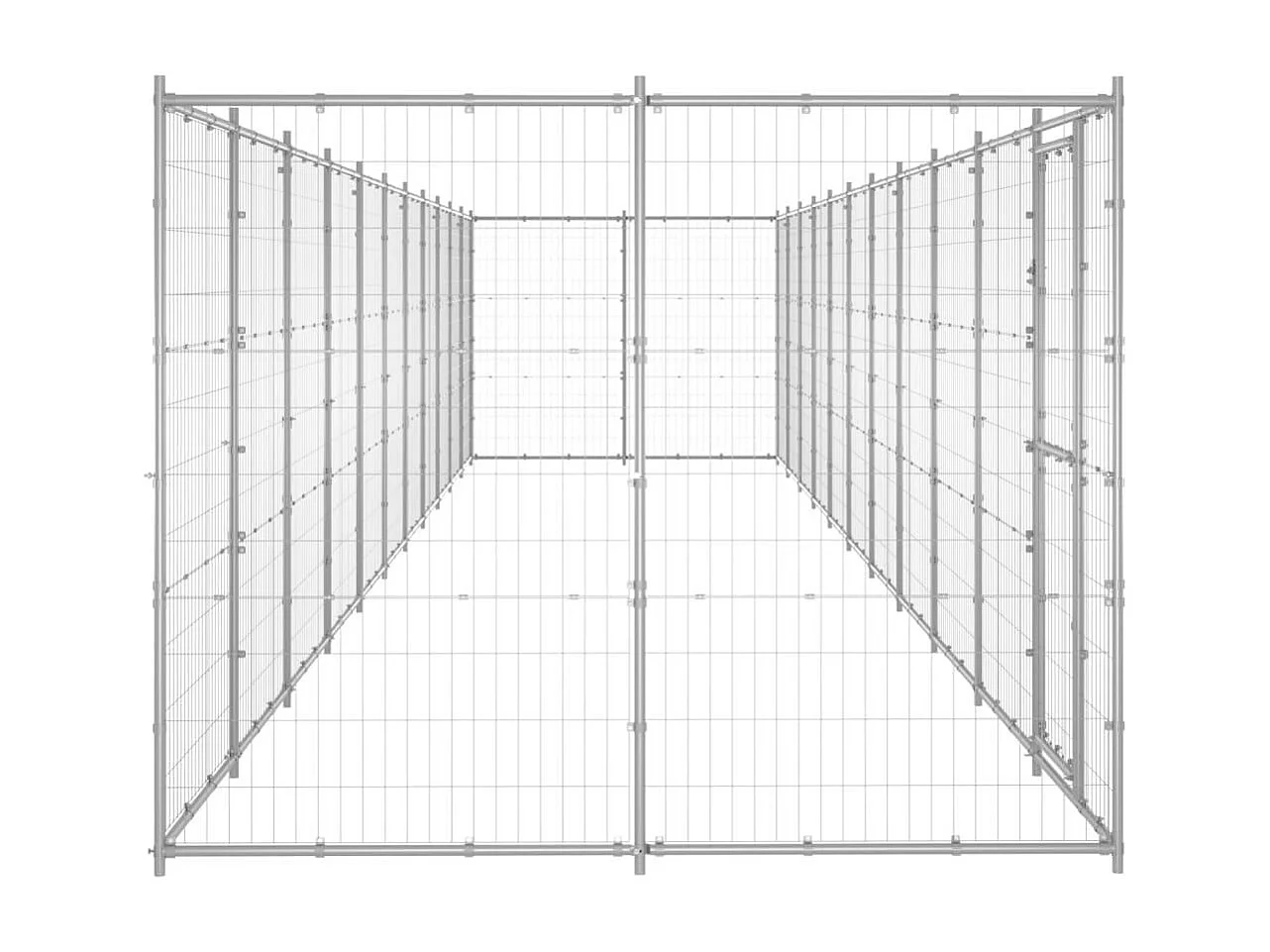 Jaula para perrera exterior parque para animales exterior para perros acero galvanizado 26,62 m² 02_0000418