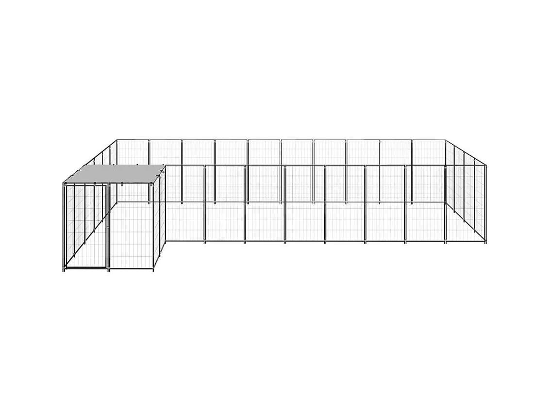 Chenil extérieur cage enclos noire 330 x 550 x 110 cm 02_0000494