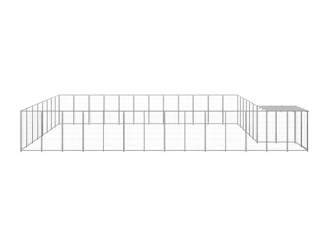 Chenil extérieur cage enclos argenté 770 x 440 x 110 cm 02_0000267