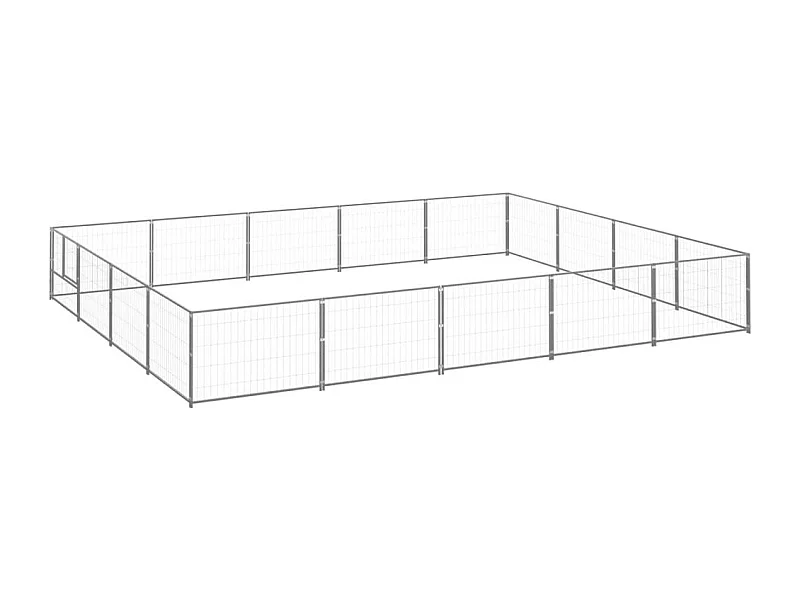 Chenil extérieur cage enclos argenté 500 x 400 x 70 cm 02_0000251