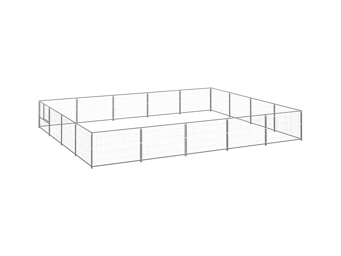 Chenil extérieur cage enclos argenté 500 x 400 x 70 cm 02_0000251