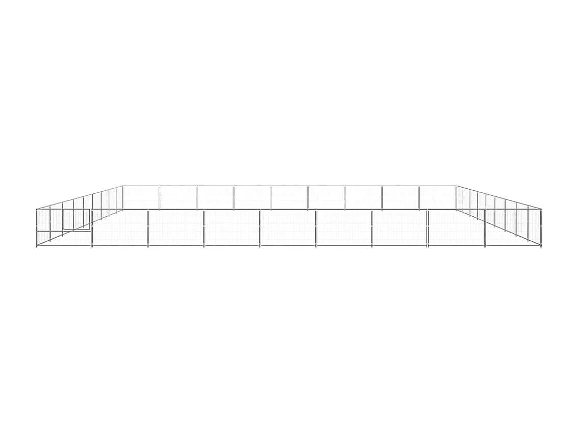 Chenil extérieur cage enclos argenté 900 x 900 x 70 cm 02_0000306