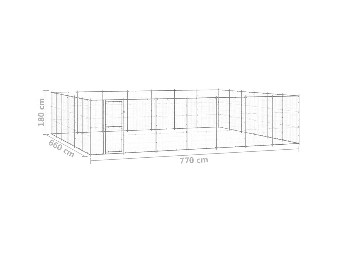 Chenil extérieur cage enclos 770 x 660 x 180 cm 02_0000424