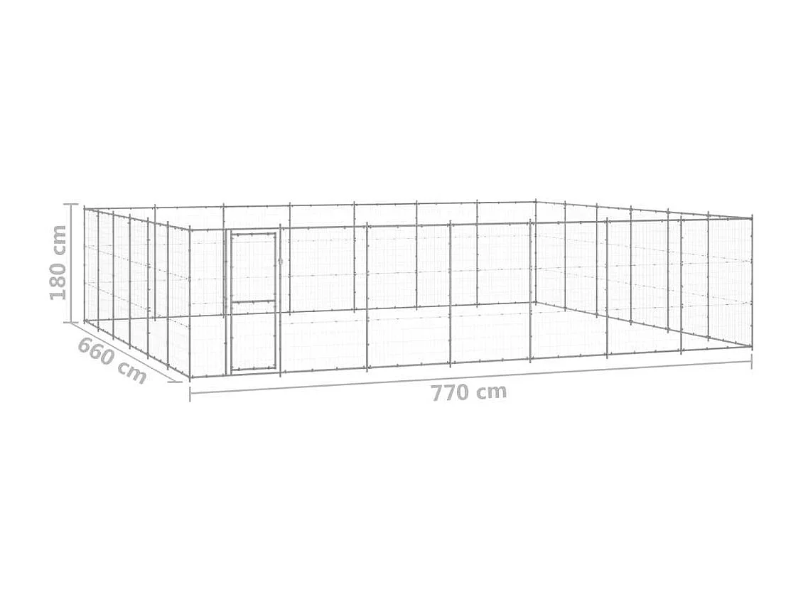 Chenil extérieur cage enclos 770 x 660 x 180 cm 02_0000424