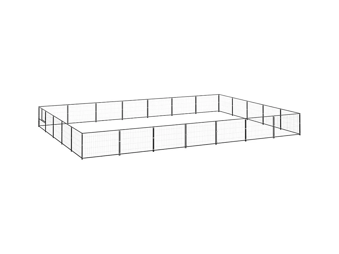Chenil extérieur cage enclos noire 700 x 500 x 70 cm 02_0000526