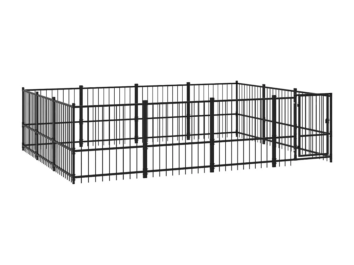 Gaiola para canil outdoor animal pac para cães aço 11,58 m² preto 02_0041784
