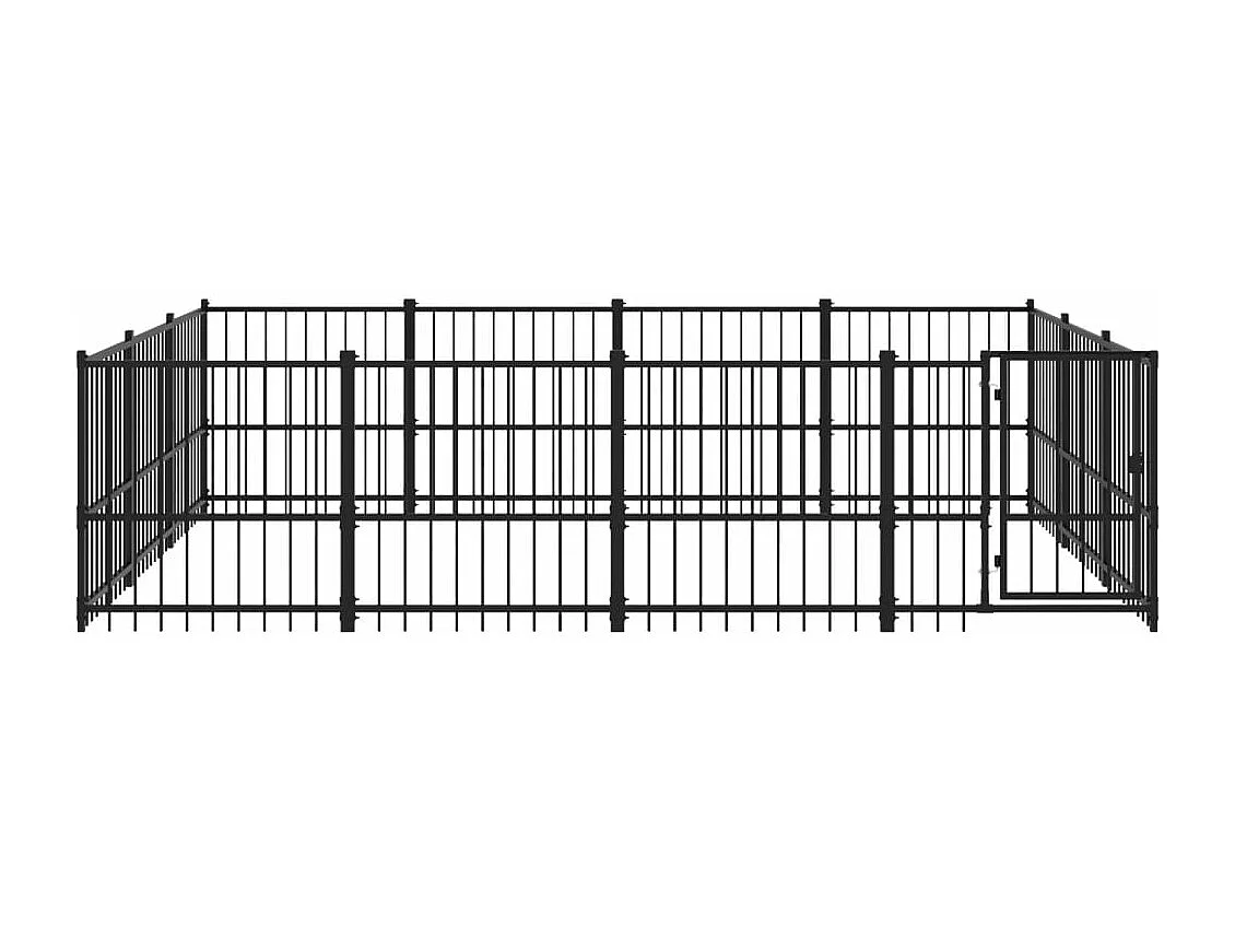 Gaiola para canil outdoor animal pac para cães aço 11,58 m² preto 02_0041784