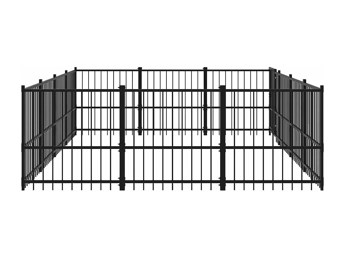 Gaiola para canil outdoor animal pac para cães aço 11,58 m² preto 02_0041784