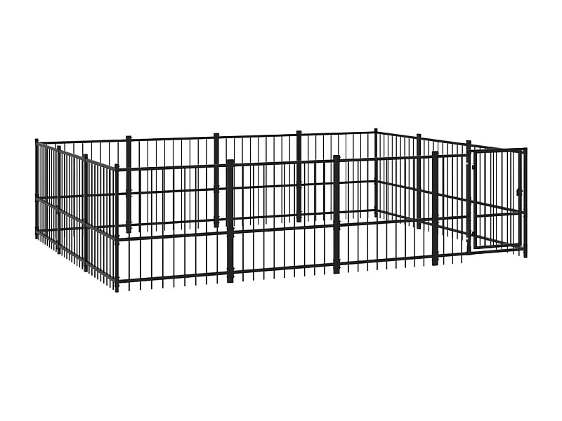 Gaiola para canil outdoor animal pac para cães aço 11,58 m² preto 02_0041784
