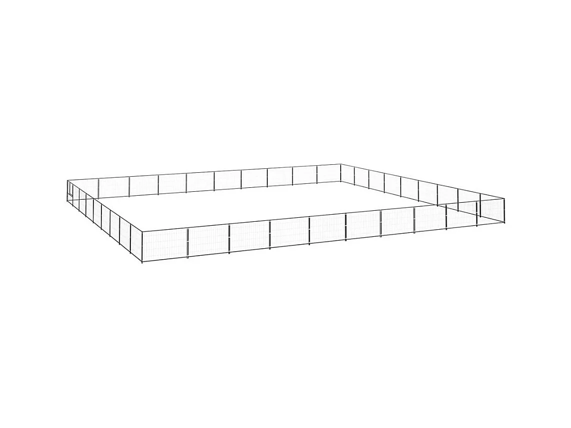 Chenil extérieur cage enclos noire 1000 x 900 x 70 cm 02_0000564