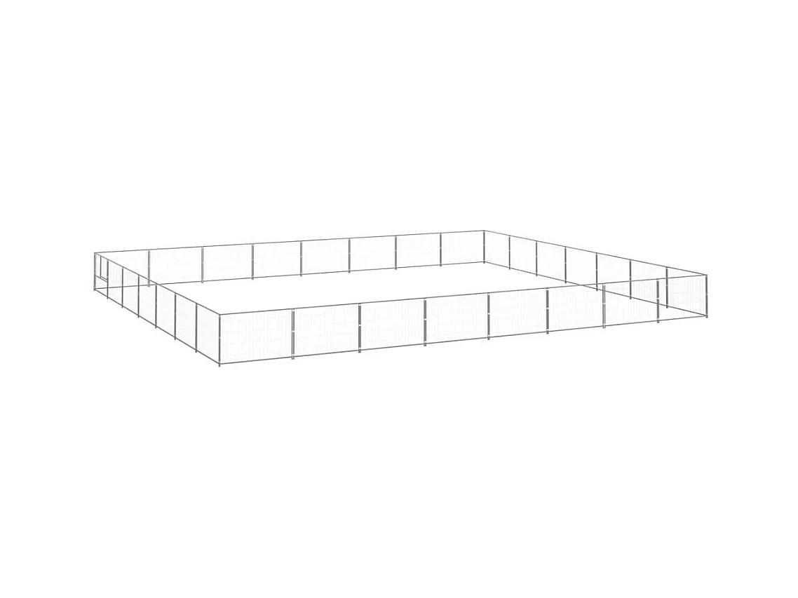 Chenil extérieur cage enclos argenté 800 x 700 x 70 cm 02_0000288