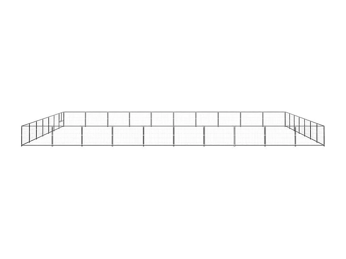 Cuccia da esterno gabbia per cani parco animali nero 70 m² acciaio 02_0000554