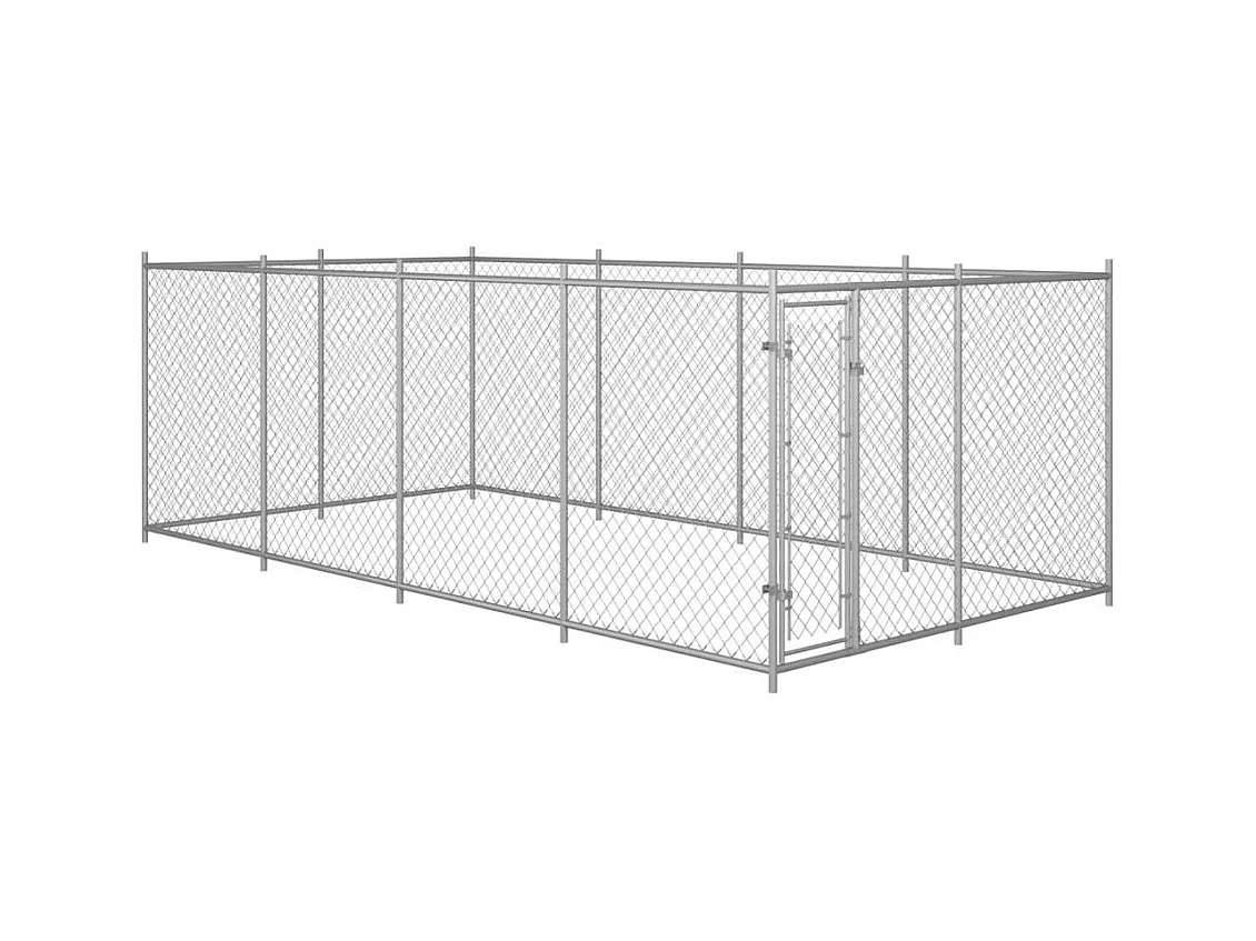 Jaula para perrera al aire libre, recinto para perros, parque para animales para exteriores, 8 x 4 x 2 m 02_0000466