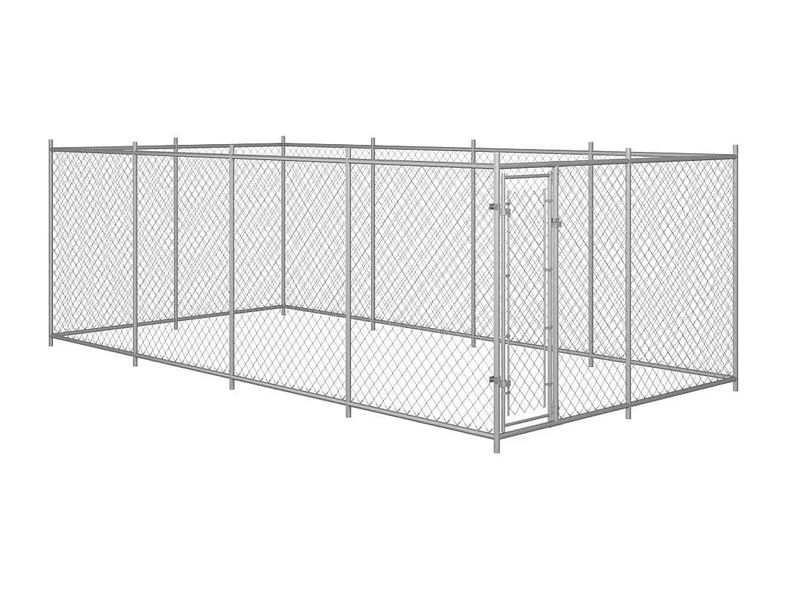 Jaula para perrera al aire libre, recinto para perros, parque para animales para exteriores, 8 x 4 x 2 m 02_0000466