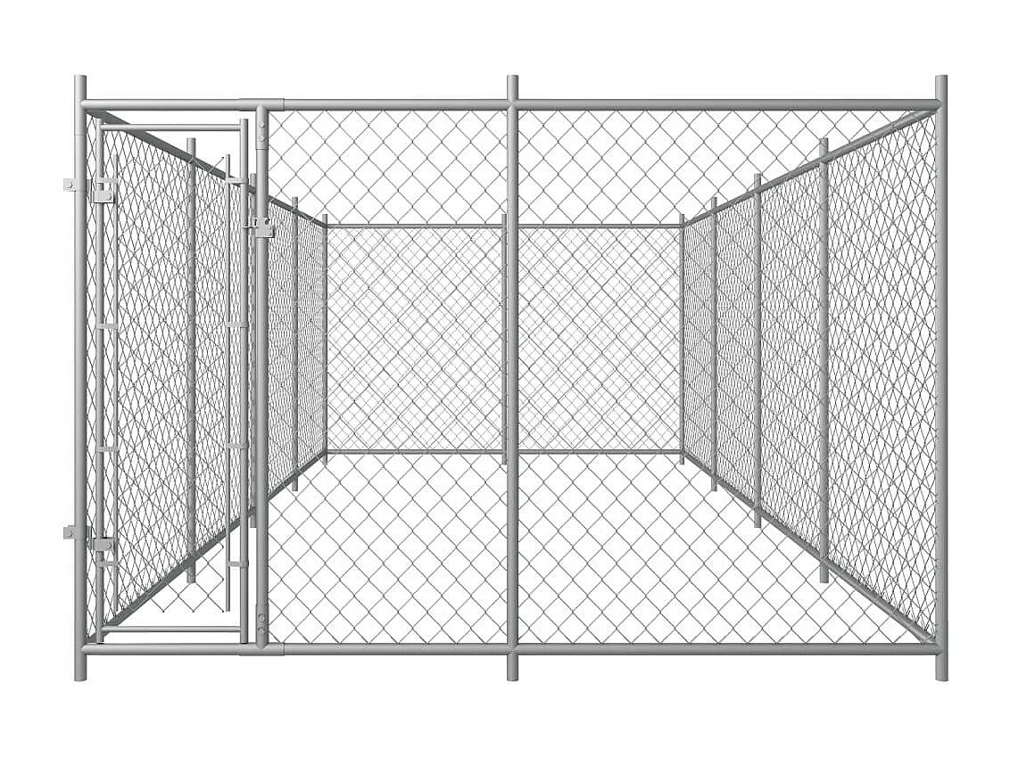 Jaula para perrera al aire libre, recinto para perros, parque para animales para exteriores, 8 x 4 x 2 m 02_0000466