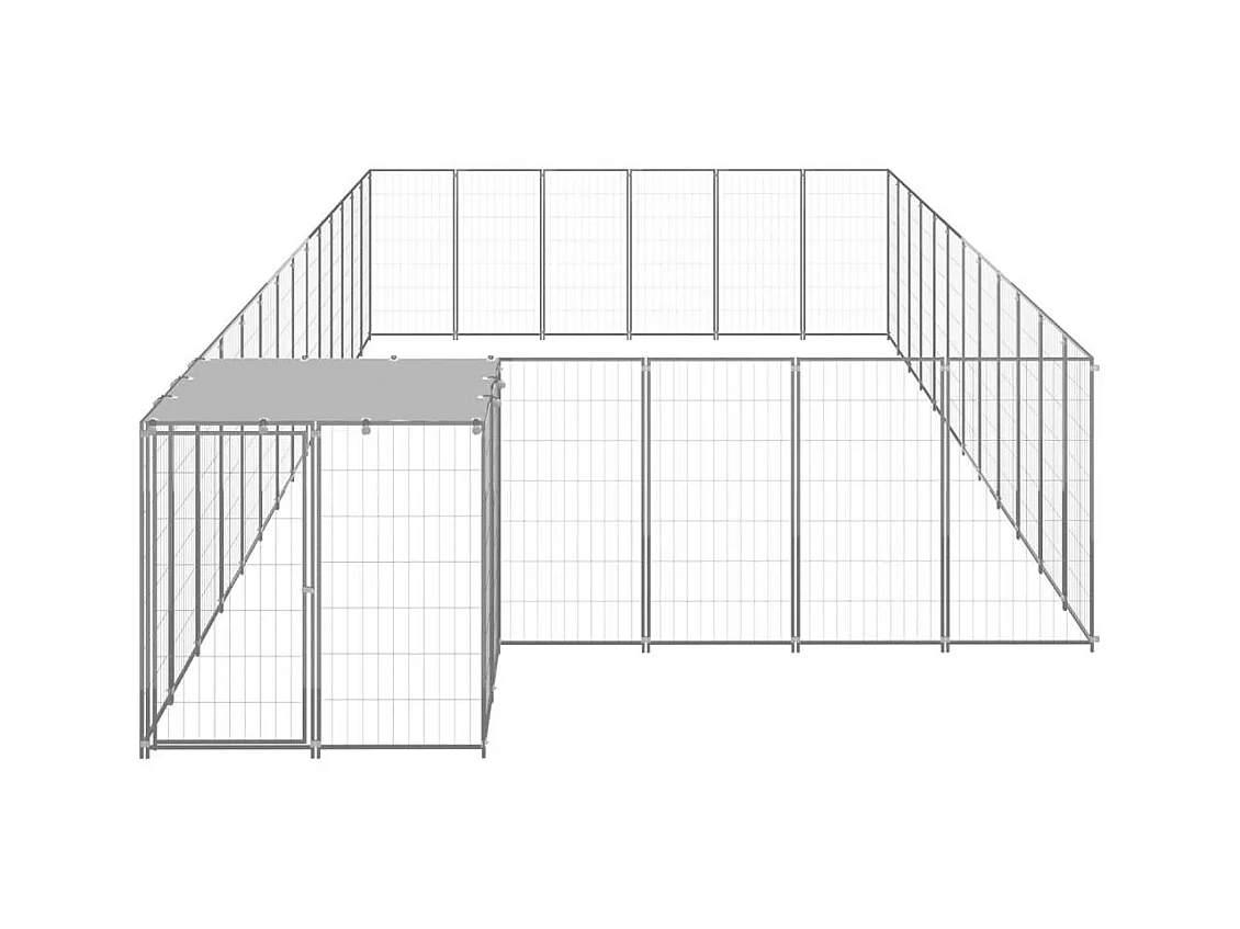 Chenil extérieur cage enclos argenté 770 x 330 x 110 cm 02_0000255