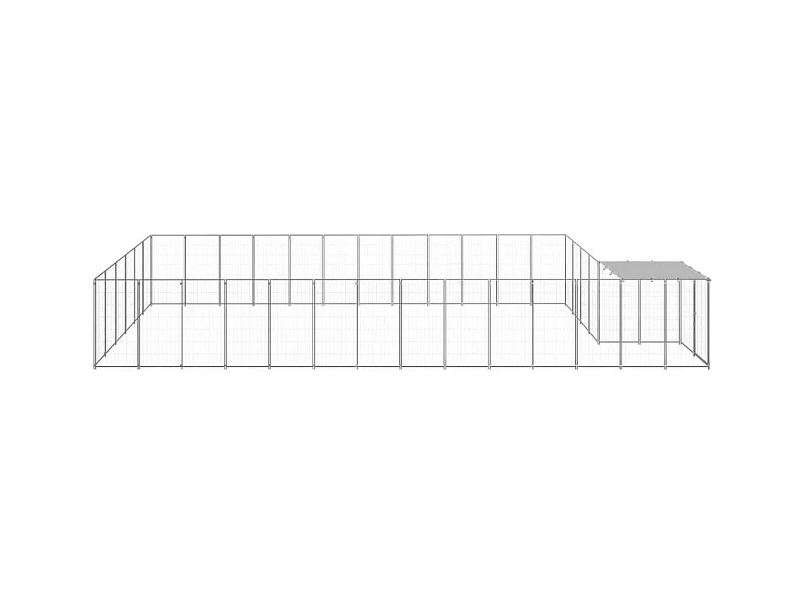 Chenil extérieur cage enclos argenté 770 x 330 x 110 cm 02_0000255
