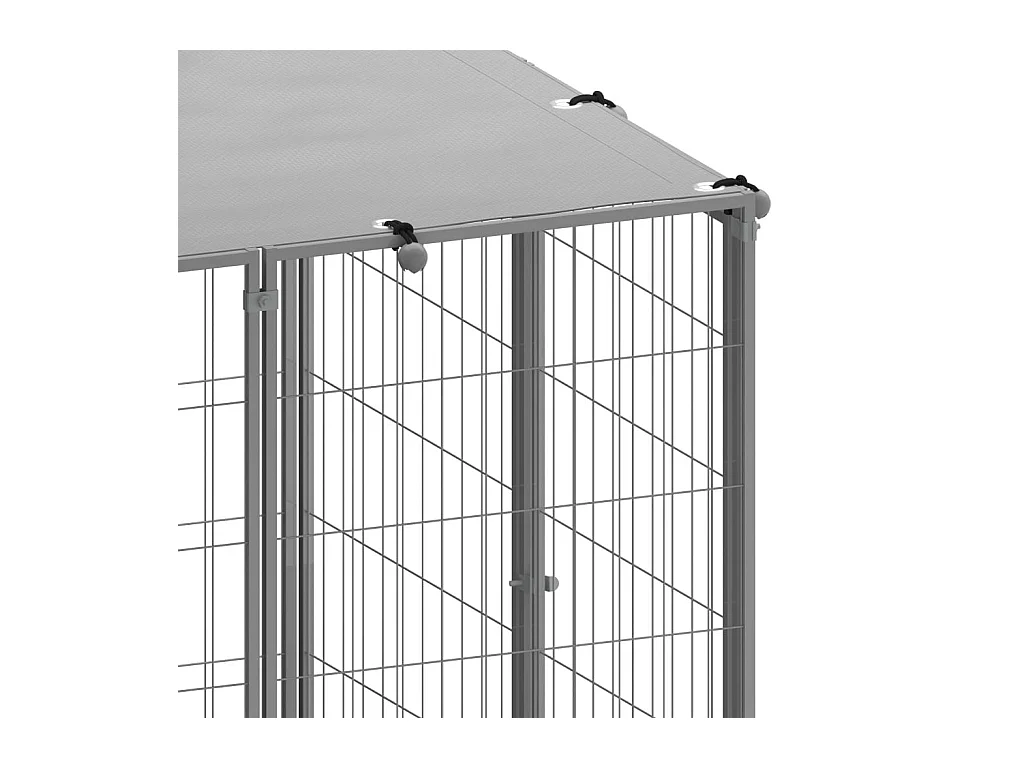 Chenil extérieur cage enclos argenté 770 x 330 x 110 cm 02_0000255