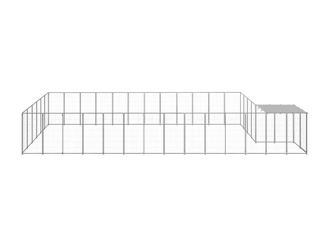 Caseta exterior para jaula, parque para mascotas, perro, plata, 22,99 m², acero 02_0000255