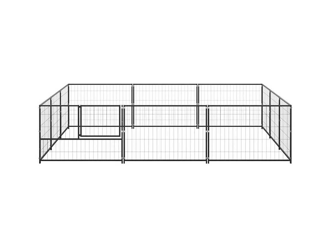 Chenil extérieur cage enclos noire 300 x 300 x 70 cm 02_0000563
