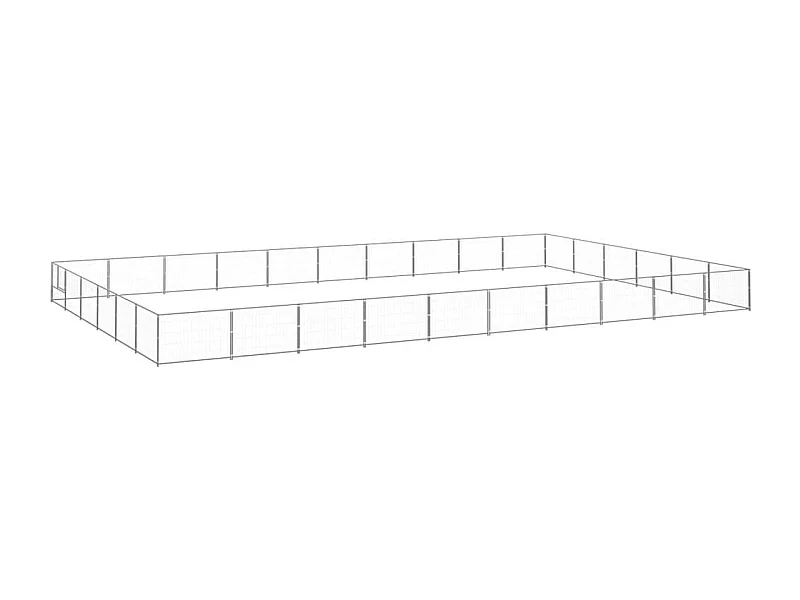 Chenil extérieur cage enclos argenté 1000 x 600 x 70 cm 02_0000294