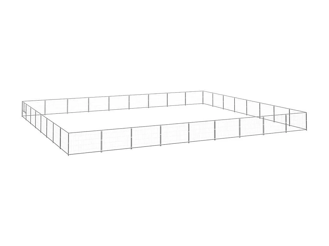 Gaiola para canil externo pet park dog prata 72 m² aço 02_0000300