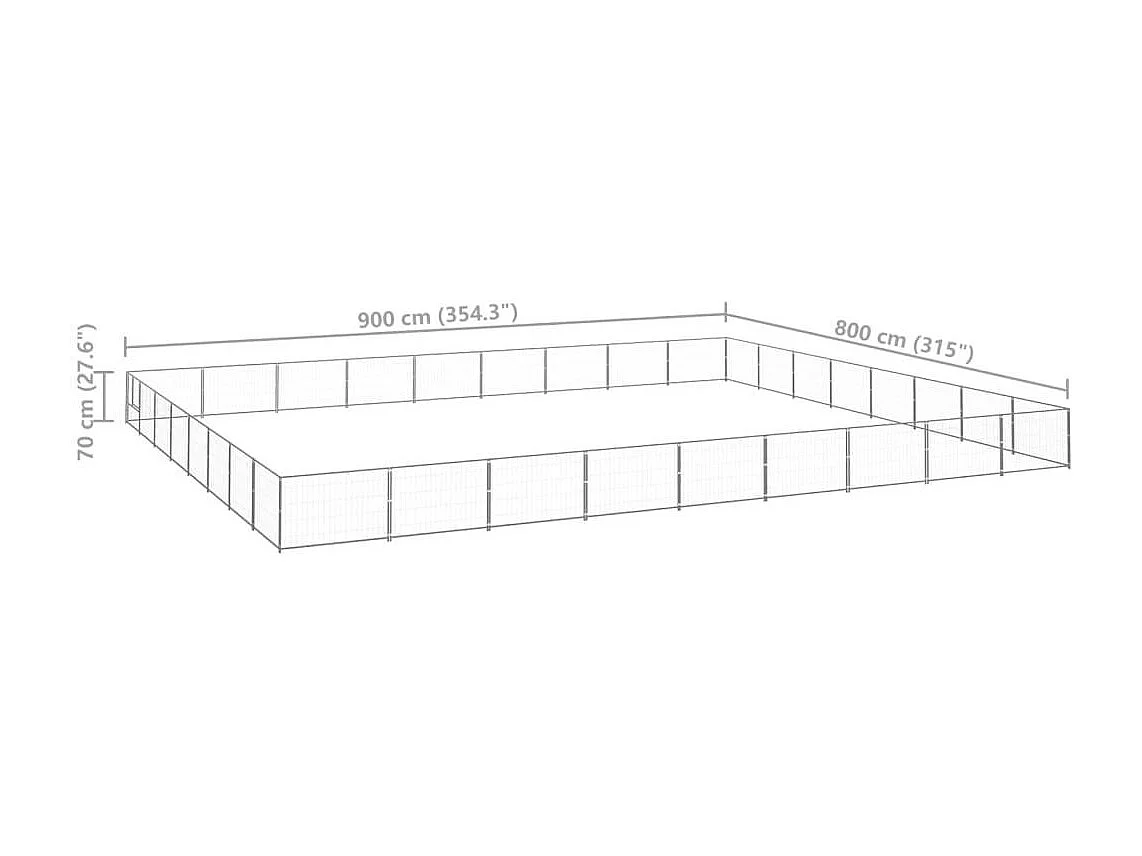 Gaiola para canil externo pet park dog prata 72 m² aço 02_0000300