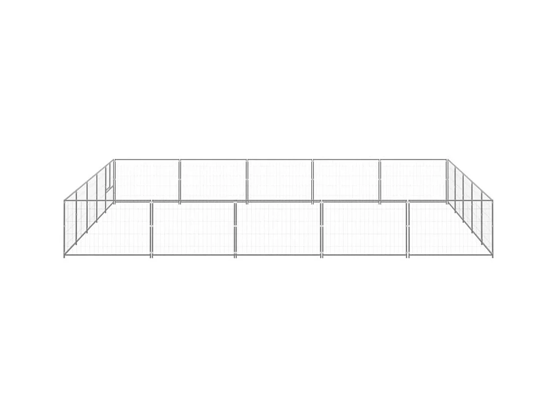 Chenil extérieur cage enclos argenté 500 x 500 x 70 cm 02_0000258