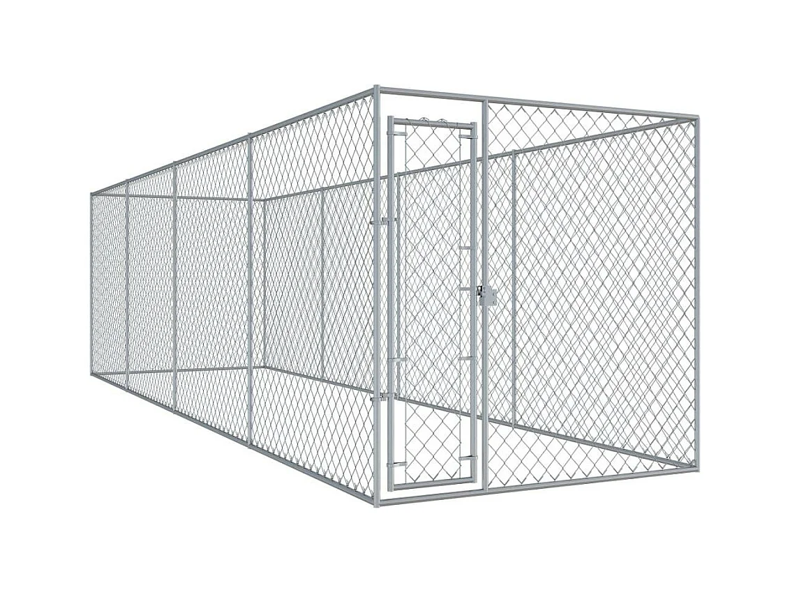 Jaula para caseta de exterior, parque para animales, parque para perros de exterior, 760 x 192 x 185 cm 02_0000360