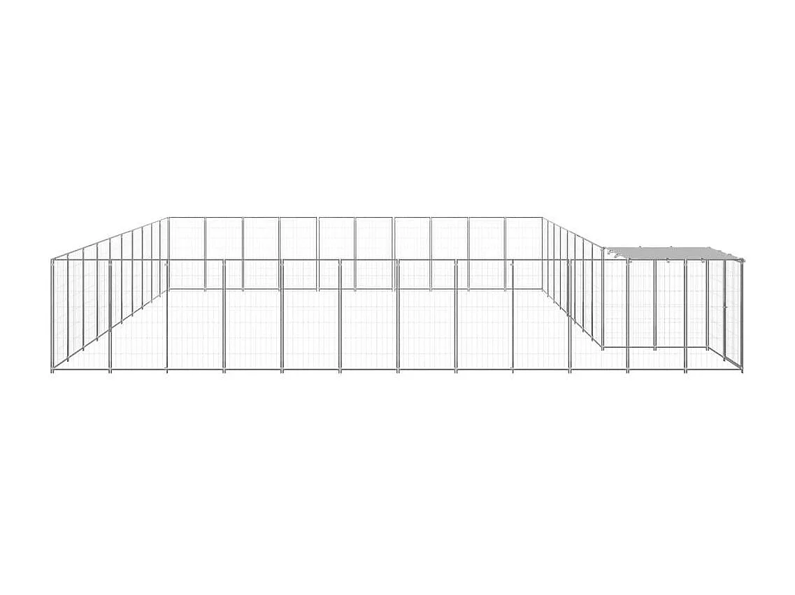Chenil extérieur cage enclos argenté 660 x 550 x 110 cm 02_0000268