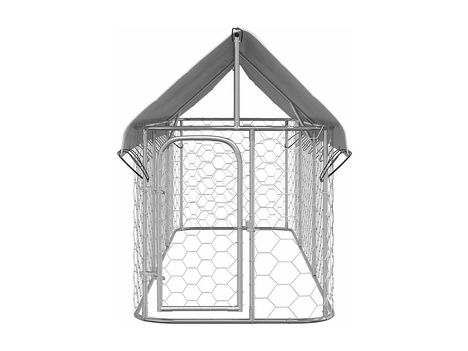 Gaiola para canil exterior animal pac com telhado 400 x 100 x 150 cm Prata 02_0041909