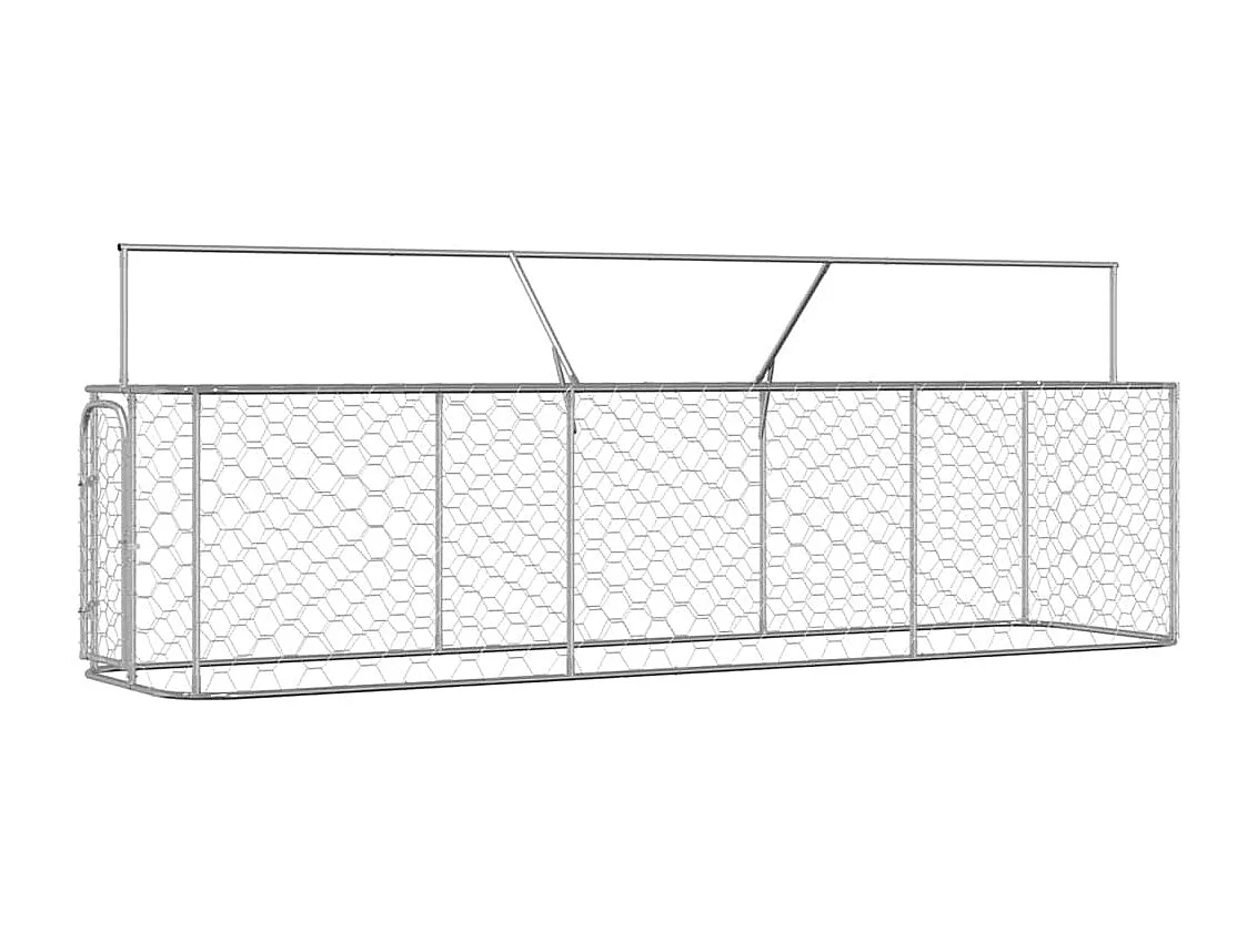 Gaiola para canil exterior animal pac com telhado 400 x 100 x 150 cm Prata 02_0041909