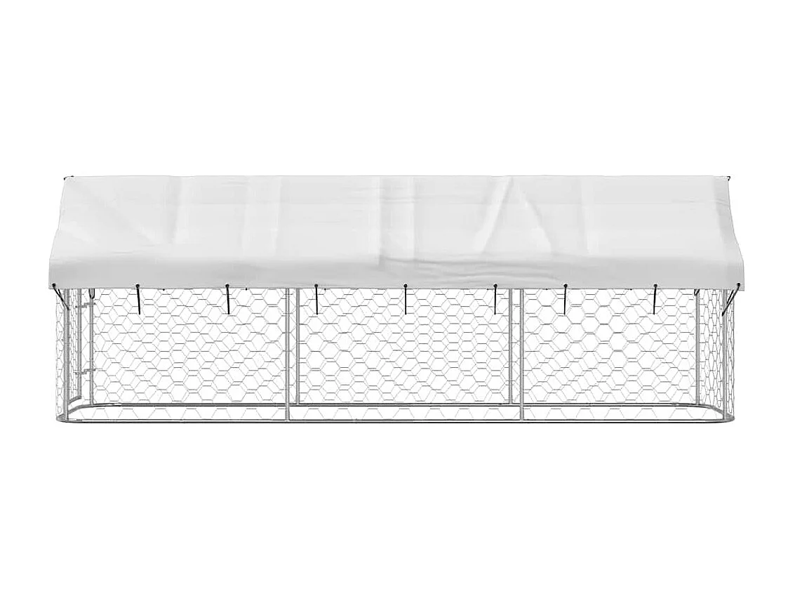 Gaiola para canil exterior animal pac com telhado 400 x 100 x 150 cm Prata 02_0041909