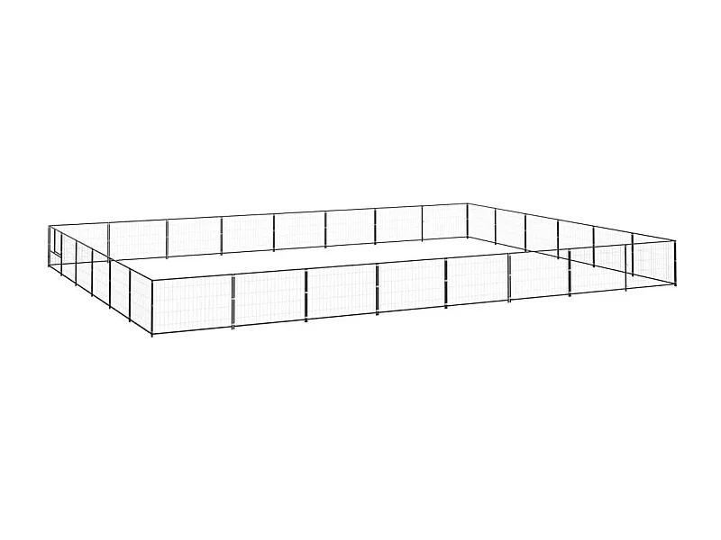 Gaiola para canil externo parque animal cachorro preto 48 m² aço 02_0000538