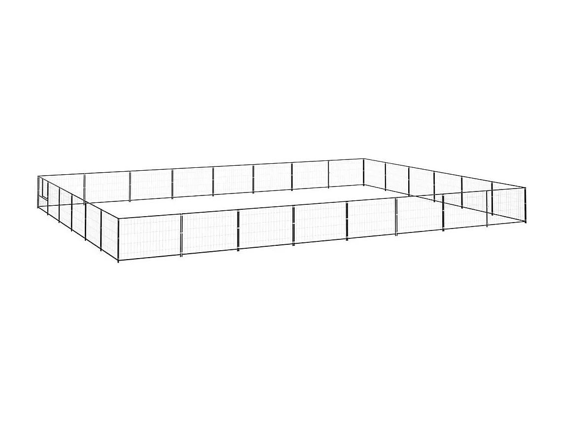 Gaiola para canil externo parque animal cachorro preto 48 m² aço 02_0000538