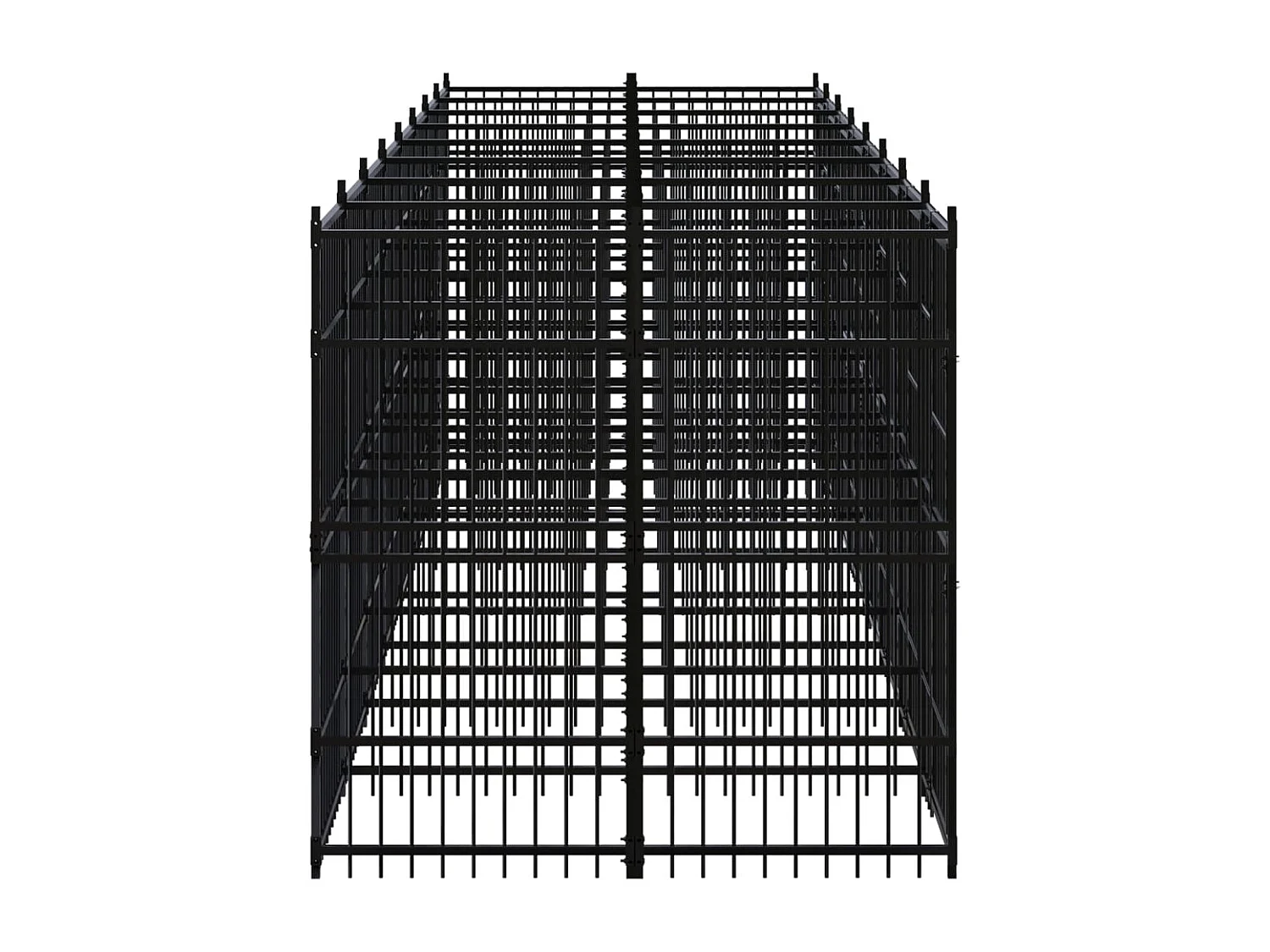 Cuccia gabbia per animali da esterno pac per cani in acciaio 14,75 m² nero 02_0041792