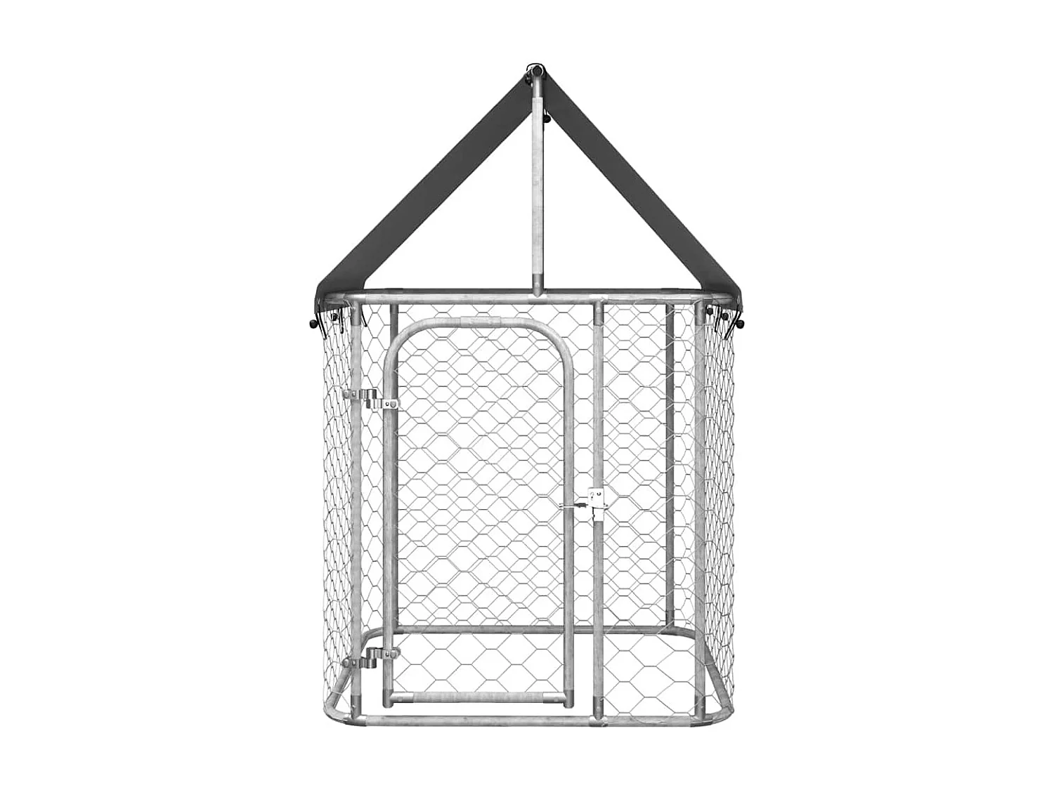 Gaiola para canil exterior animal pac com telhado 100 x 100 x 150 cm Prata 02_0041904