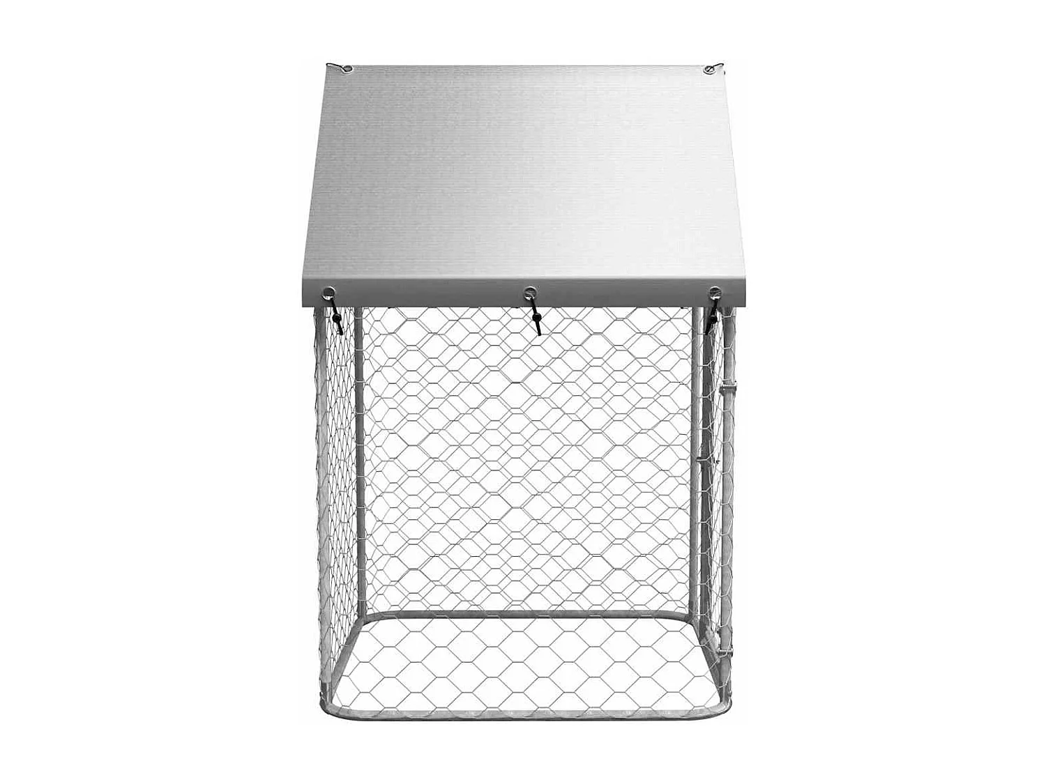 Gaiola para canil exterior animal pac com telhado 100 x 100 x 150 cm Prata 02_0041904