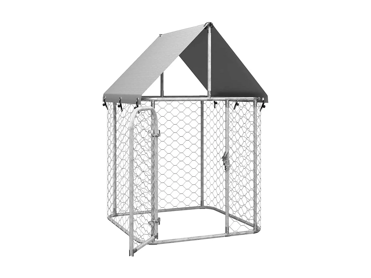 Gaiola para canil exterior animal pac com telhado 100 x 100 x 150 cm Prata 02_0041904