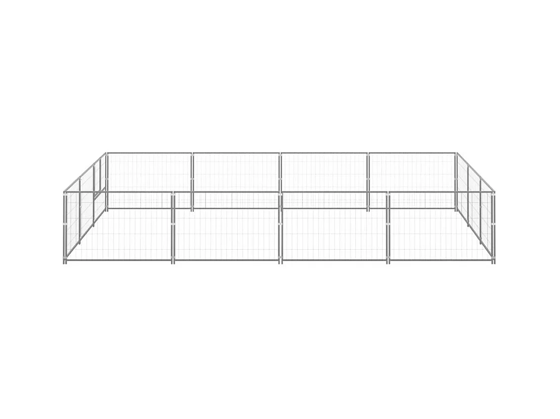 Chenil extérieur cage enclos argenté 400 x 300 x 70 cm 02_0000236