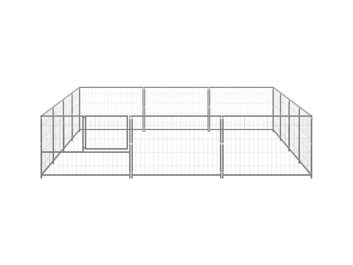 Chenil extérieur cage enclos argenté 400 x 300 x 70 cm 02_0000236