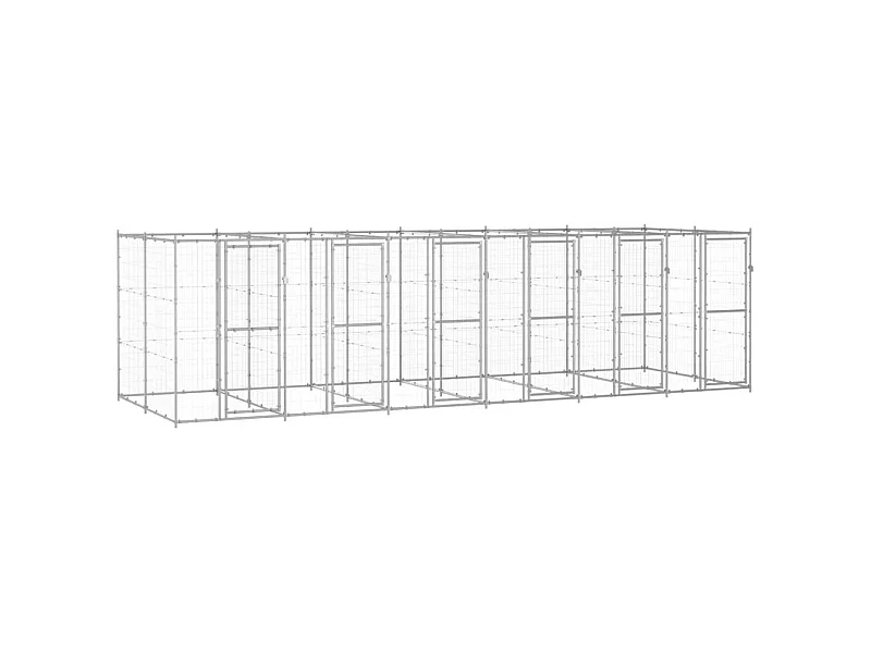 Gaiola para canil externo cercadinho para animais exterior para cães aço galvanizado 14,52 m² 02_0000407
