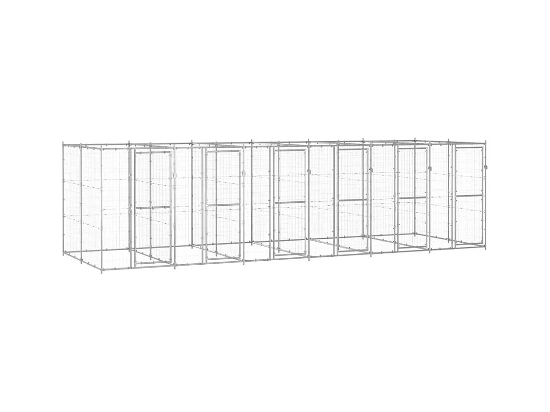 Gaiola para canil externo cercadinho para animais exterior para cães aço galvanizado 14,52 m² 02_0000407
