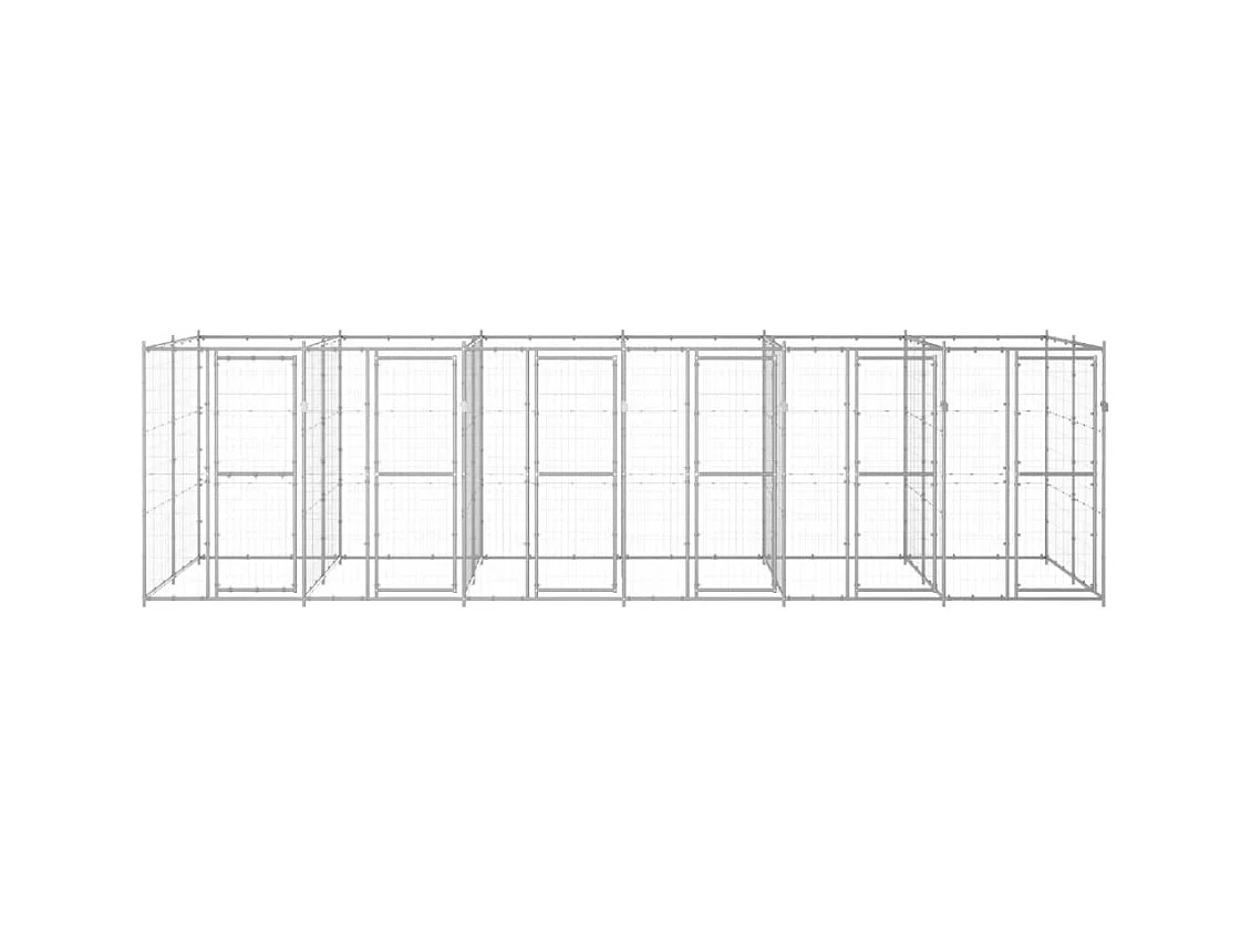Gaiola para canil externo cercadinho para animais exterior para cães aço galvanizado 14,52 m² 02_0000407